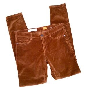 PILCRO BY ANTHROPOLOGIE Serif Velvet Skinny Ankle Pants Jeans Womens Sz 28 Rust